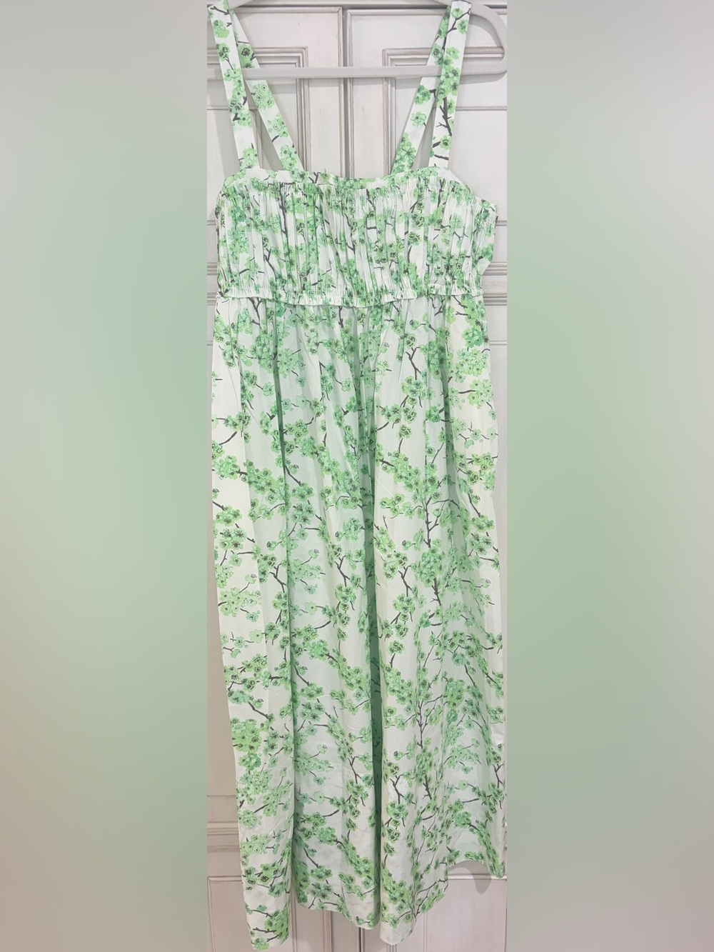 NWT SZ 10 J. Crew Green and White Floral maxi dress